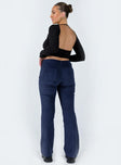 Pants Cord material  Zip & button fastening  Belt looped waist  Four-pocket design  Flared leg 