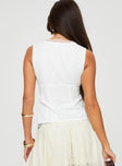 Lace detail top Square neckline, button fastening at front, pointed hem  Non-stretch material, lined bust