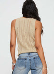 Wategoes Knit Top Beige