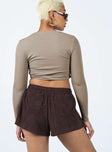 Shorts Corduroy material Elasticated waistband with drawstring Twin back pockets Relaxed fit