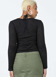 Long sleeve top Sheer ribbed material 