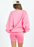 Princess Polly Crew Neck Sweatshirt Squiggle Text Watermelon Pink / Rose Princess Polly  long 