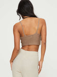 Knit Top  Sweetheart neckline, cropped style