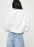 Cali Beach Crew Neck Sweatshirt White Princess Polly  Cropped 