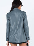 Jocelyn Faux Leather Blazer Slate