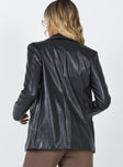 Morrison Faux Leather Blazer Black