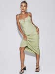 Maxi dress Elasticated shoulder straps Gathered bust Tie fastening at front Invisible zip fastening at side