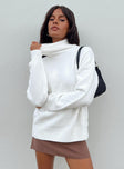 Oswin Turtleneck Sweater White Princess Polly  regular 