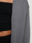 Charcoal cardigan Knit material, oversized fit, drop shoulder