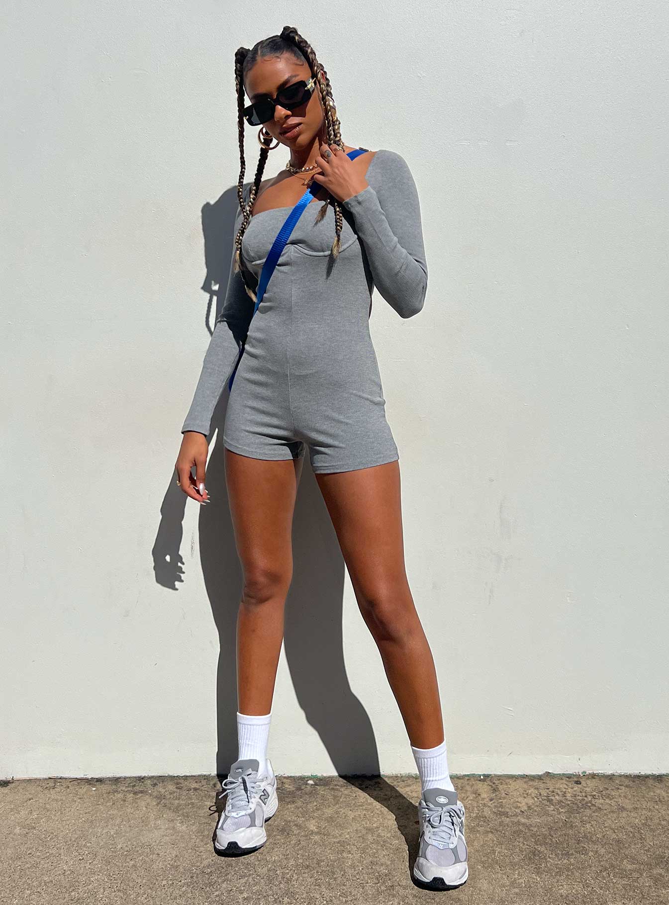 Grey store romper outfit