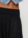 Lace midi skirt, mid-rise  Elastic waistband, asymmetric hem Good stretch, fully lined