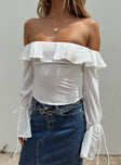 Hensman Off The Shoulder Top White