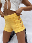 Finula Knit Shorts Yellow