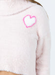 Love Lies Turtleneck Jumper Pink