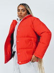 Oversized jacket High neck  Zip front fastening  Press button fastening  Twin zip hip pockets  Fully lined 