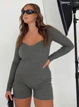 Huttley Knit Playsuit Grey