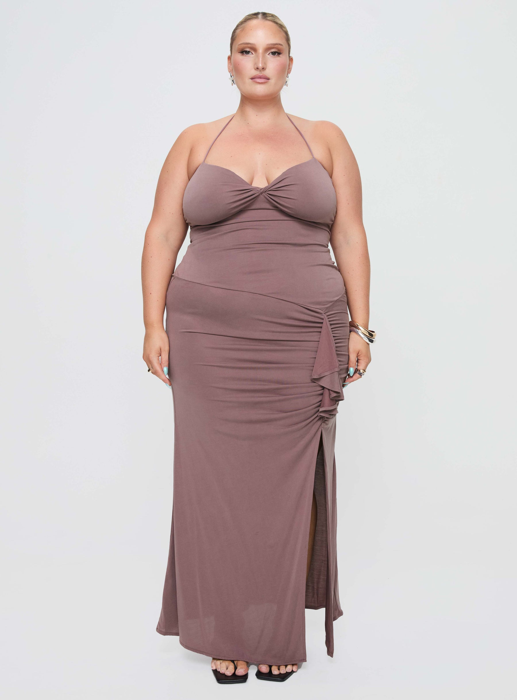 Shop Formal Dress - Destinations Maxi Dress Mauve Curve featured image