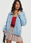 Denim Denim bomber jacket Pointed collar, zip fastening down front, twin hip pockets, single button cuff