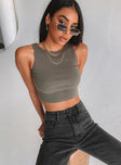 Darlington Crop Top Khaki