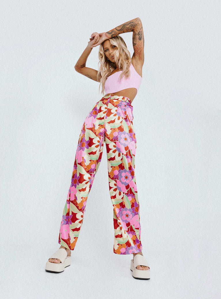 Princess Polly   Floral Field Pants Pink