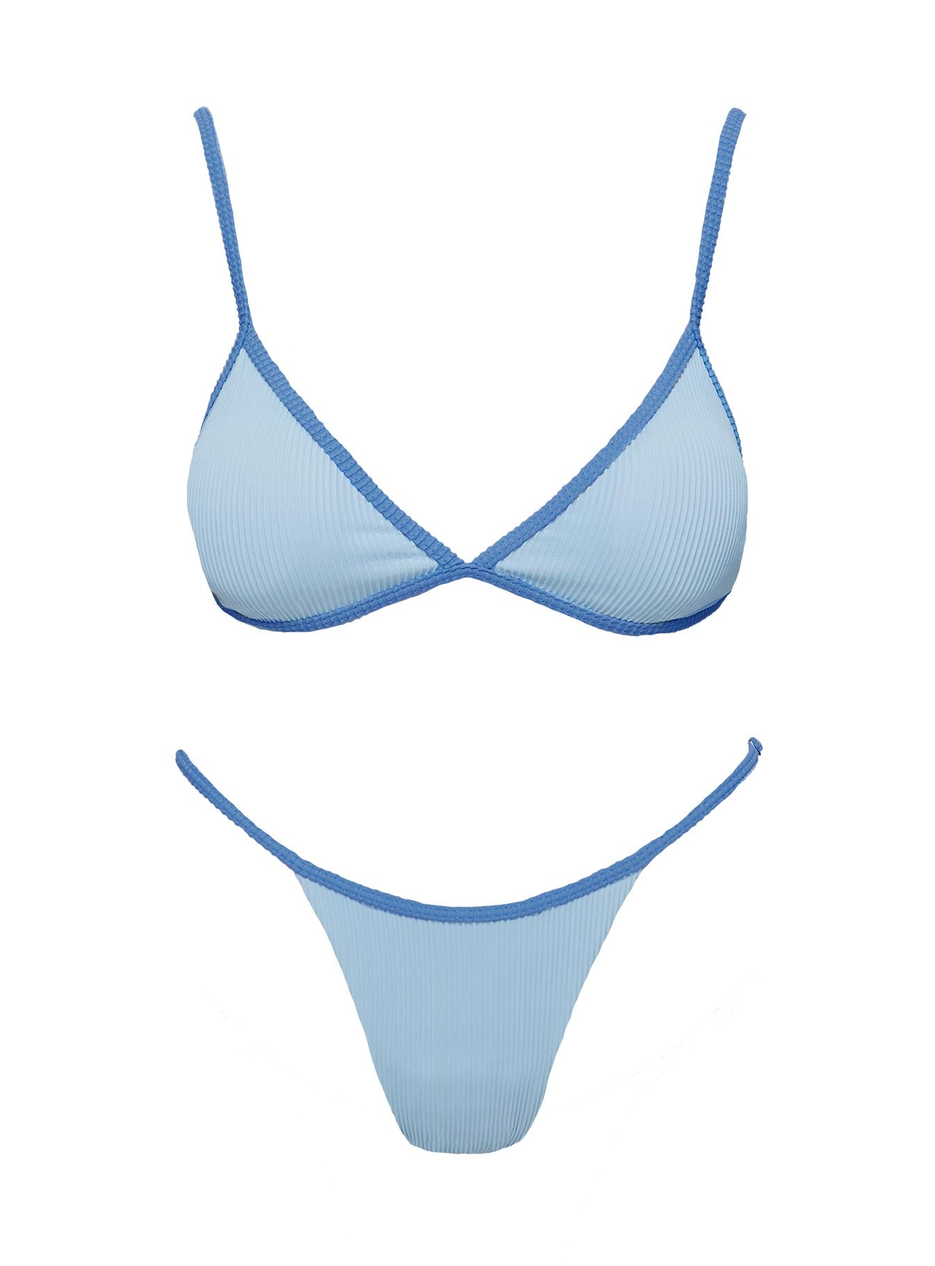 Jessie Adjustable Triangle Bikini Top Sky Blue