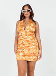 Jordy Mini Dress Orange Floral