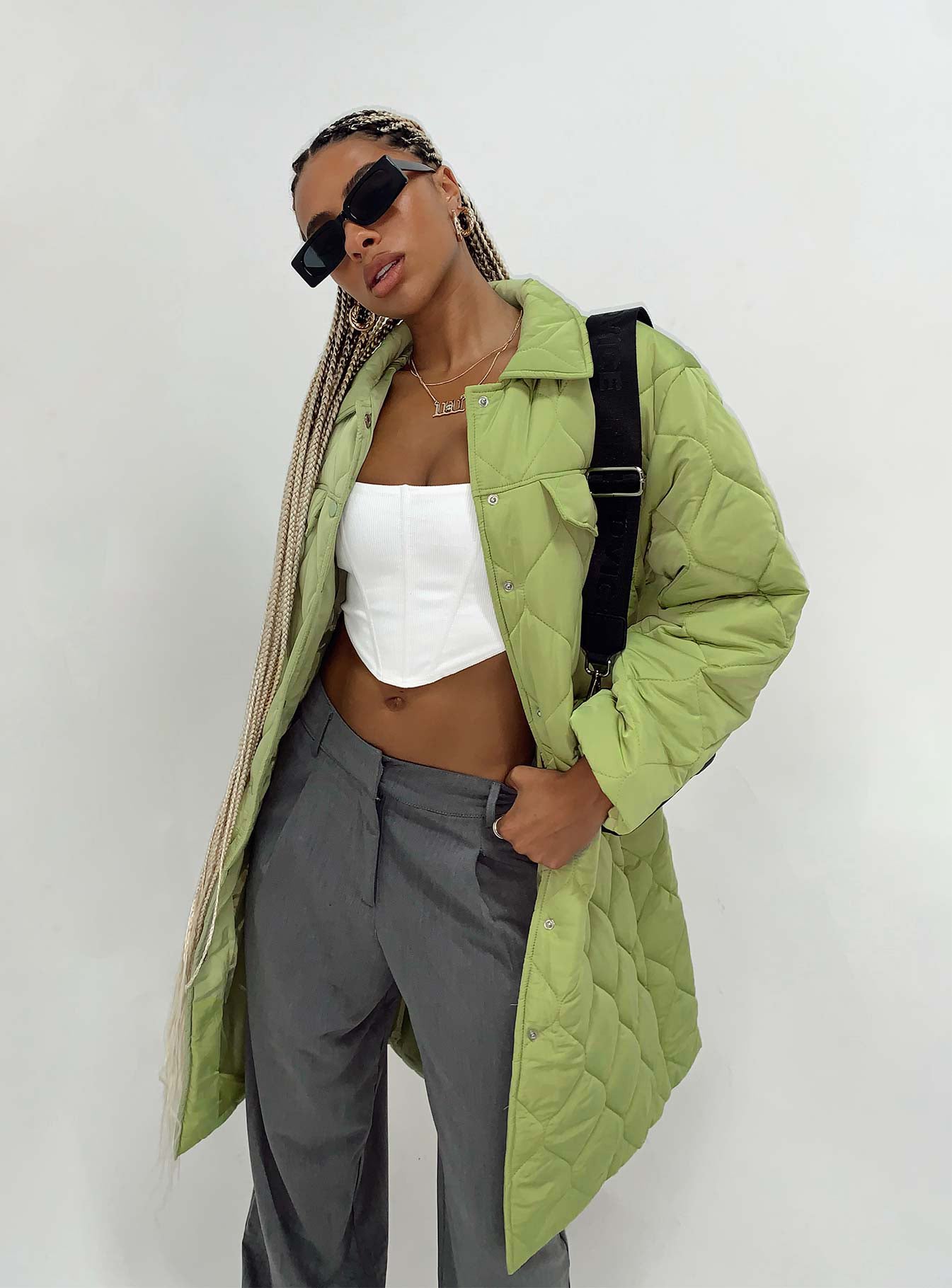 Green on sale puffy jacket